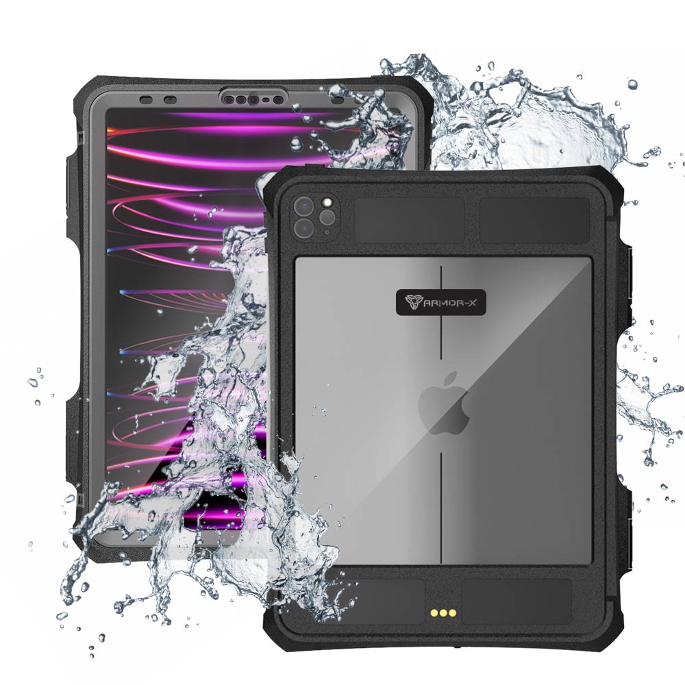 ARMOR-X Apple iPad Pro 11 ( 2nd / 3rd / 4th Gen. ) 2020 / 2021 / 2022 Waterproof Case IP68 shock & water proof Cover. Rugged Design with waterproof protection.