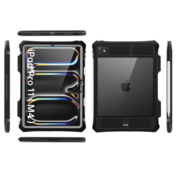 ARMOR-X Apple iPad Pro 11 ( M4 ) Waterproof Case IP68 shock & water proof Cover with pencil holder.