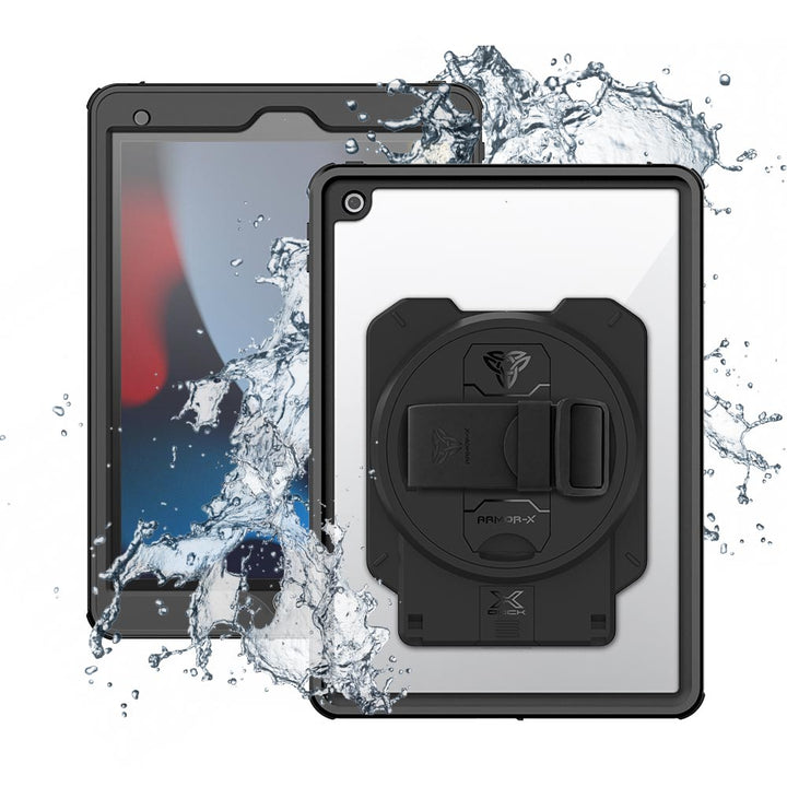 ARMOR-X iPad 10.2 (7th &amp; 8th &amp; 9th Gen.) 2019 / 2020 / 2021 Healthcare &amp; Medical-Grade IP68 Waterproof Shockproof Case with X-DOCK Modular Mount Eco-System.
