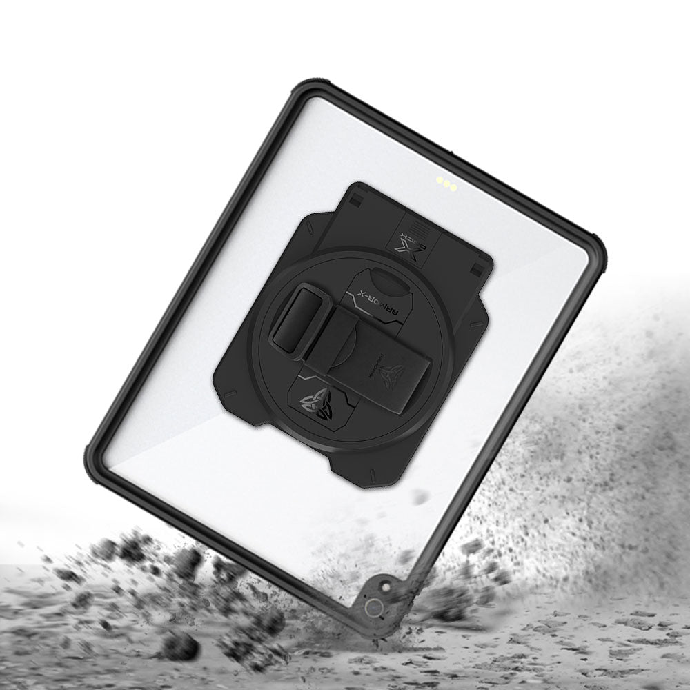 ARMOR-X iPad Pro 12.9 ( 3rd Gen. ) 2018 Healthcare &amp; Medical-Grade IP68 Waterproof Shockproof Case. Withstands drops from up to 3.9 ft (1.2 m) and meets MIL-STD 810H testing standards, protecting your device from accidental falls during busy clinical and industrial workflows.