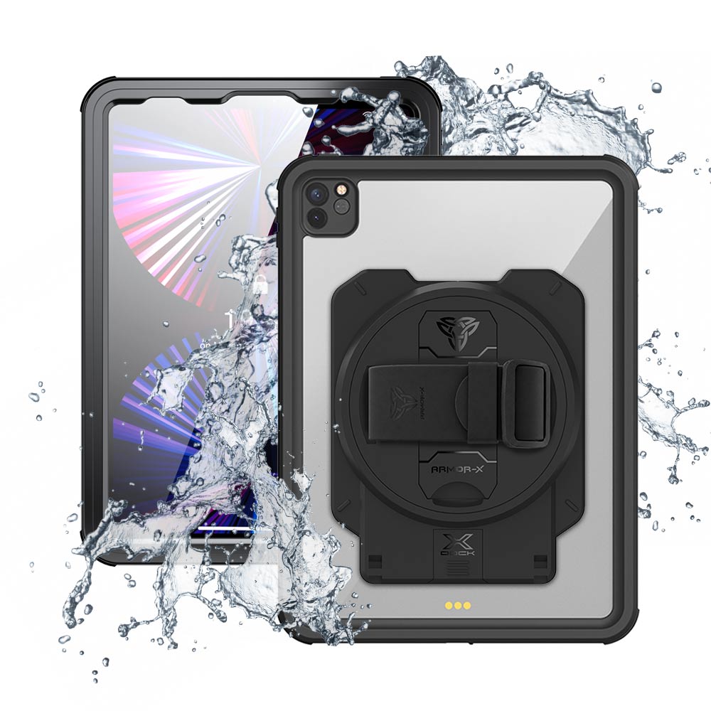ARMOR-X iPad Pro 11 ( 3rd / 4th Gen ) 2021 / 2022 Healthcare &amp; Medical-Grade IP68 Waterproof Shockproof Case with X-DOCK Modular Mount Eco-System.