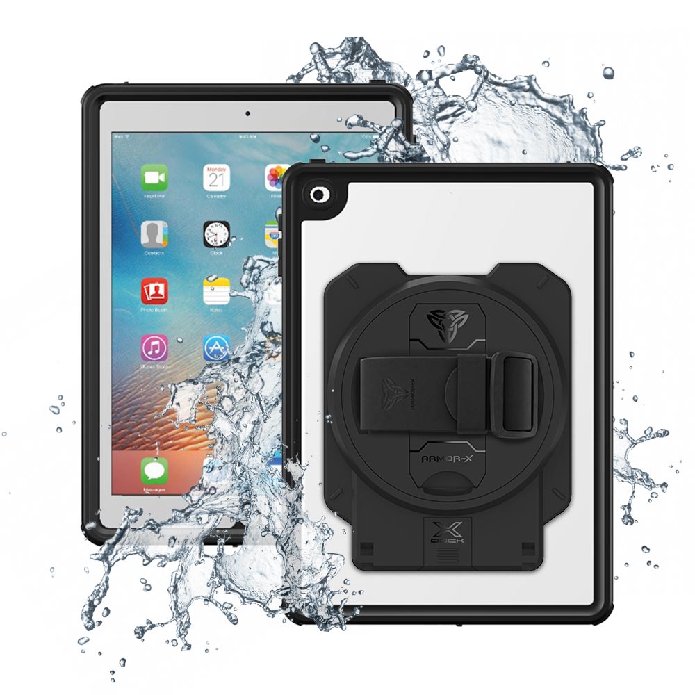 ARMOR-X iPad 9.7 ( 5th / 6th Gen. ) 2017 / 2018 Healthcare &amp; Medical-Grade IP68 Waterproof Shockproof Case with X-DOCK Modular Mount Eco-System.