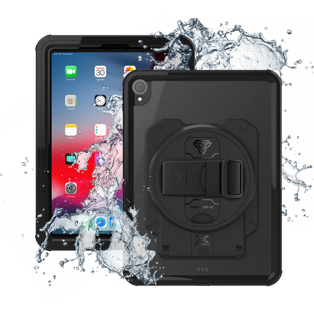 ARMOR-X iPad Pro 11 ( 1st Gen. ) 2018 Healthcare &amp; Medical-Grade IP68 Waterproof Shockproof Case with X-DOCK Modular Mount Eco-System.