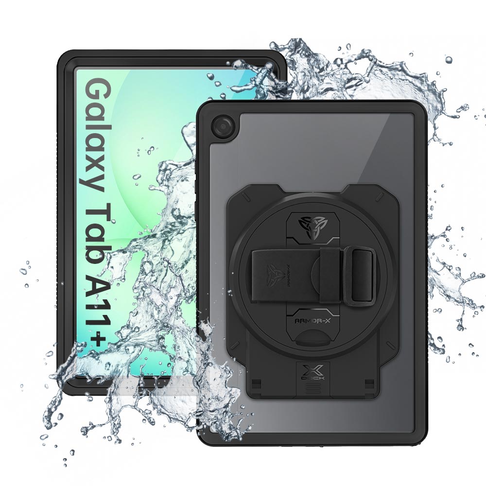 ARMOR-X Samsung Galaxy Tab A11+ A11 Plus ( 11" ) SM-X230 / SM-X235 / SM-X236 / SM-X238 Healthcare &amp; Medical-Grade IP68 Waterproof Shockproof Case with X-DOCK Modular Mount Eco-System.
