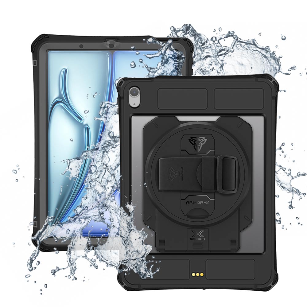 ARMOR-X iPad Air 11 (M2) / (M3) / (M4) Healthcare &amp; Medical-Grade IP68 Waterproof Shockproof Case with X-DOCK Modular Mount Eco-System.