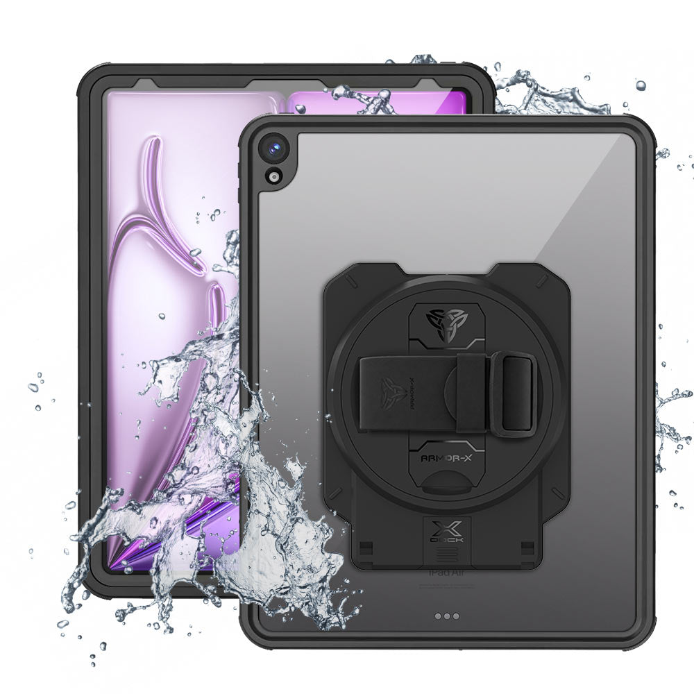 ARMOR-X iPad Air 13 (M2) / (M3) / (M4) Healthcare &amp; Medical-Grade IP68 Waterproof Shockproof Case with X-DOCK Modular Mount Eco-System.