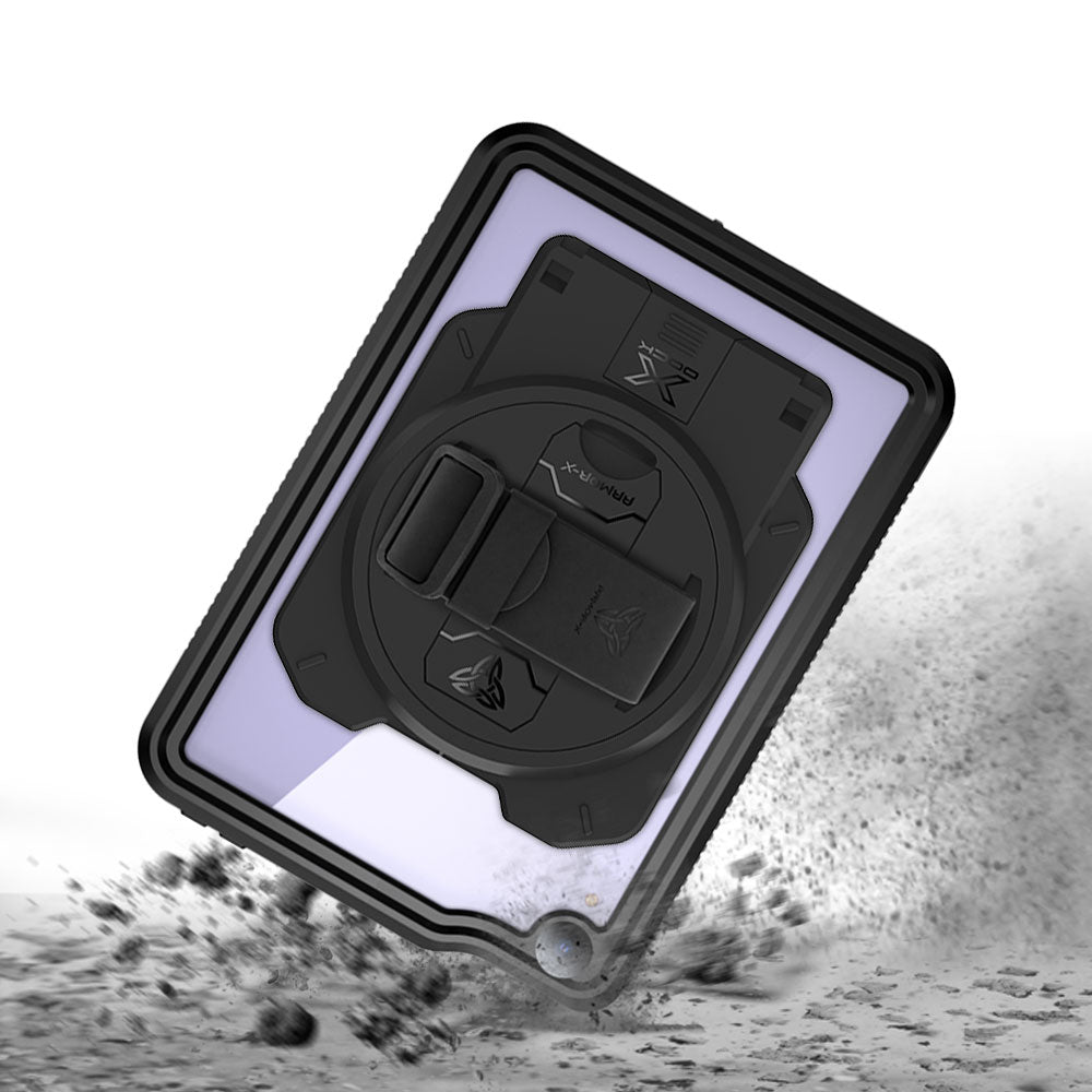 ARMOR-X iPad mini (A17 Pro) Healthcare &amp; Medical-Grade IP68 Waterproof Shockproof Case. Withstands drops from up to 3.9 ft (1.2 m) and meets MIL-STD 810H testing standards, protecting your device from accidental falls during busy clinical and industrial workflows.