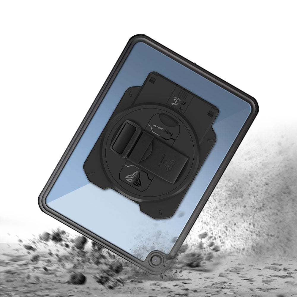 ARMOR-X iPad 11-Inch (11th Gen / A16) Healthcare &amp; Medical-Grade IP68 Waterproof Shockproof Case. Withstands drops from up to 3.9 ft (1.2 m) and meets MIL-STD 810H testing standards, protecting your device from accidental falls during busy clinical and industrial workflows.