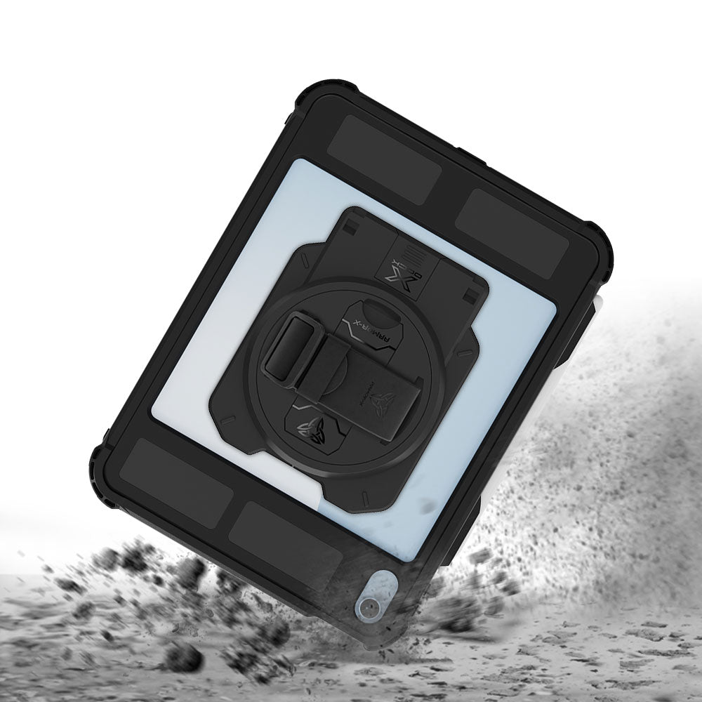 ARMOR-X iPad 11-Inch (11th Gen / A16) Healthcare &amp; Medical-Grade IP68 Waterproof Shockproof Case. Withstands drops from up to 3.9 ft (1.2 m) and meets MIL-STD 810H testing standards, protecting your device from accidental falls during busy clinical and industrial workflows.