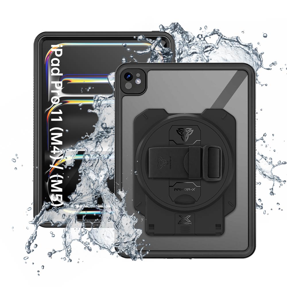 ARMOR-X iPad Pro 11 (M4) / (M5) Healthcare &amp; Medical-Grade IP68 Waterproof Shockproof Case with X-DOCK Modular Mount Eco-System.