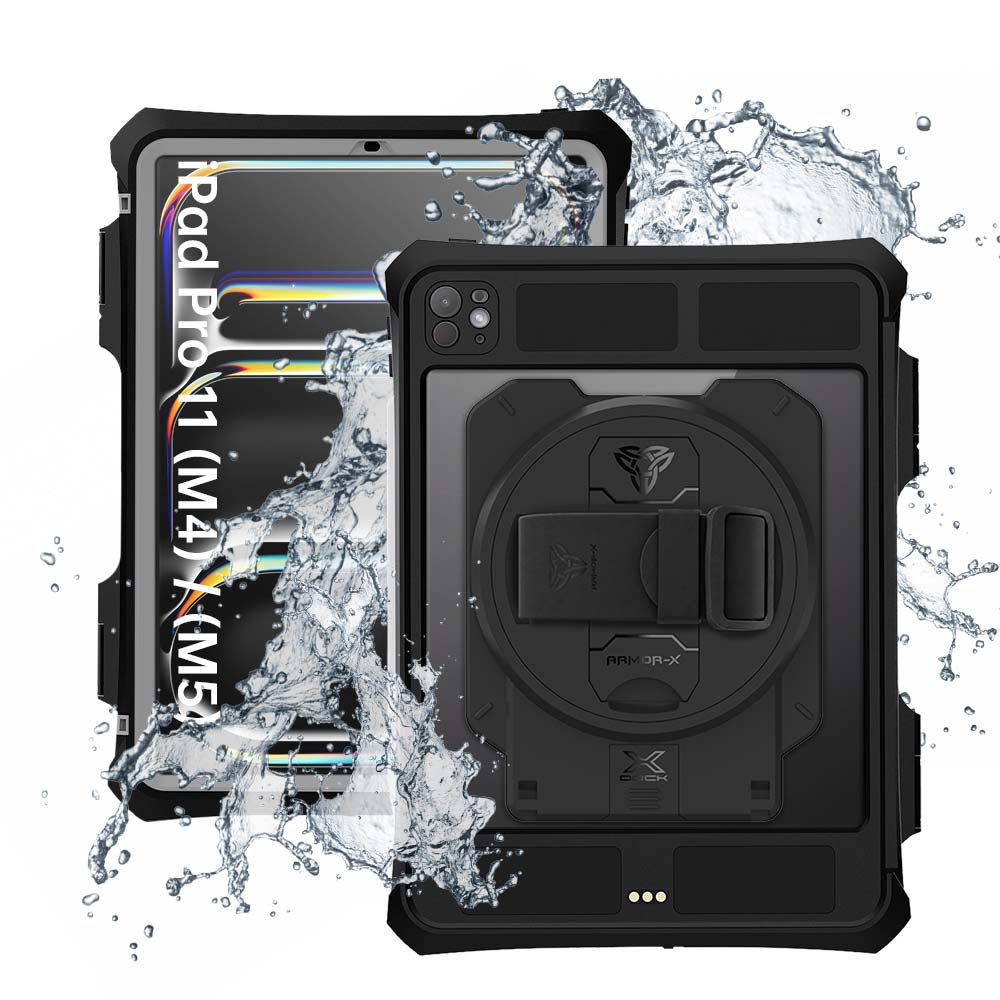 ARMOR-X iPad Pro 11 (M4) / (M5) Healthcare &amp; Medical-Grade IP68 Waterproof Shockproof Case with X-DOCK Modular Mount Eco-System.
