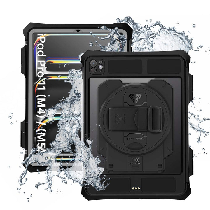 ARMOR-X iPad Pro 11 (M4) / (M5) Healthcare &amp; Medical-Grade IP68 Waterproof Shockproof Case with X-DOCK Modular Mount Eco-System.