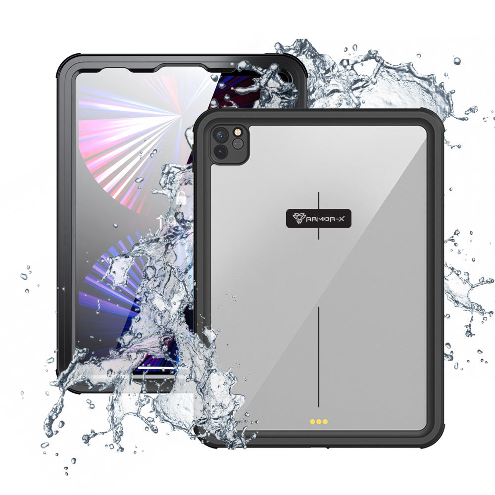 ARMOR-X iPad Pro 11 ( 3rd / 4th Gen ) 2021 / 2022 Waterproof Case IP68 shock & water proof Cover. Rugged Design with waterproof protection.