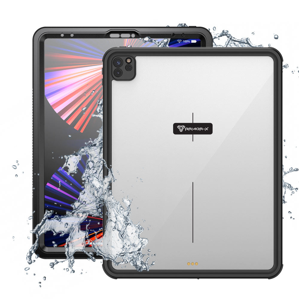 ARMOR-X iPad Pro 12.9 ( 5th / 6th Gen ) 2021 / 2022 Waterproof Case IP68 shock & water proof Cover. Rugged Design with waterproof protection.