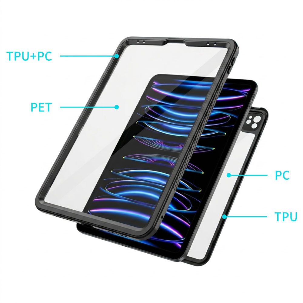 ARMOR-X iPad Pro 12.9 ( 5th / 6th Gen ) 2021 / 2022 Waterproof Case IP68 shock & water proof Cover. Rugged Design with drop proof protection.
