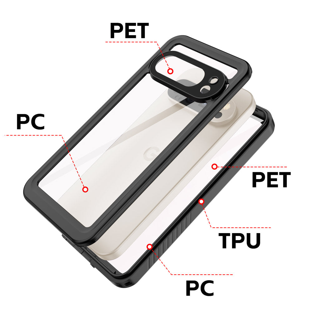 ARMOR-X Google Pixel 9 Pro Waterproof Case IP68 shock & water proof Cover. High quality TPU and PC material ensure fully protected from extreme environment - snow, ice, dirt & dust particles.