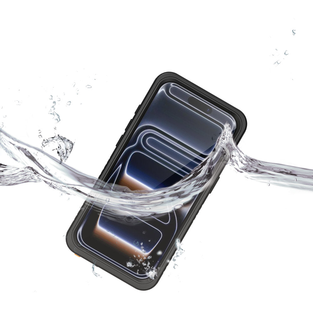 ARMOR-X iPhone 17 Pro Waterproof Case IP68 shock & water proof Cover. IP68 Waterproof with fully submergible to 6.6' / 2 meter.