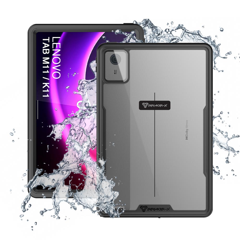 ARMOR-X Lenovo Tab M11 TB330 Waterproof Case IP68 shock & water proof Cover. Rugged Design with waterproof protection.