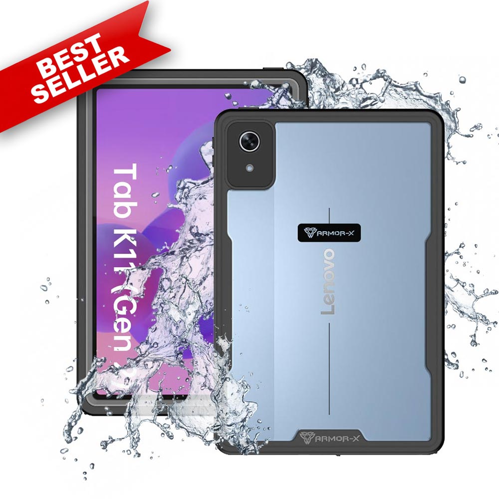 ARMOR-X Lenovo Tab K11 (Gen 2) TB336 Waterproof Case IP68 shock & water proof Cover. Rugged Design with waterproof protection.