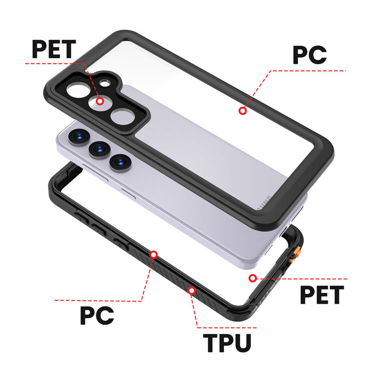 ARMOR-X Samsung Galaxy S24 SM-S921 Waterproof Case IP68 shock & water proof Cover. High quality TPU and PC material ensure fully protected from extreme environment - snow, ice, dirt & dust particles.