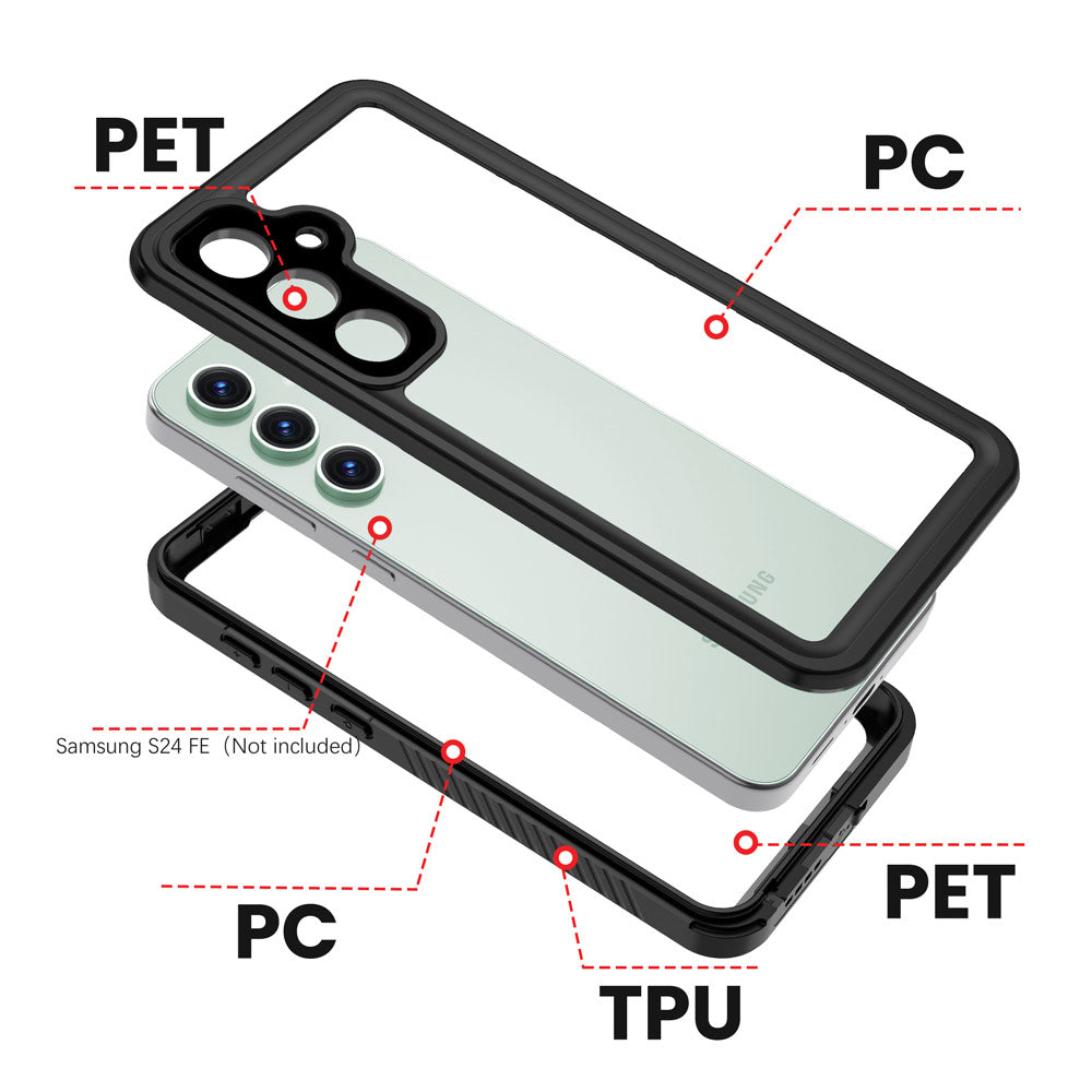 ARMOR-X Samsung Galaxy S24 FE SM-S721 Waterproof Case IP68 shock & water proof Cover. High quality TPU and PC material ensure fully protected from extreme environment - snow, ice, dirt & dust particles.