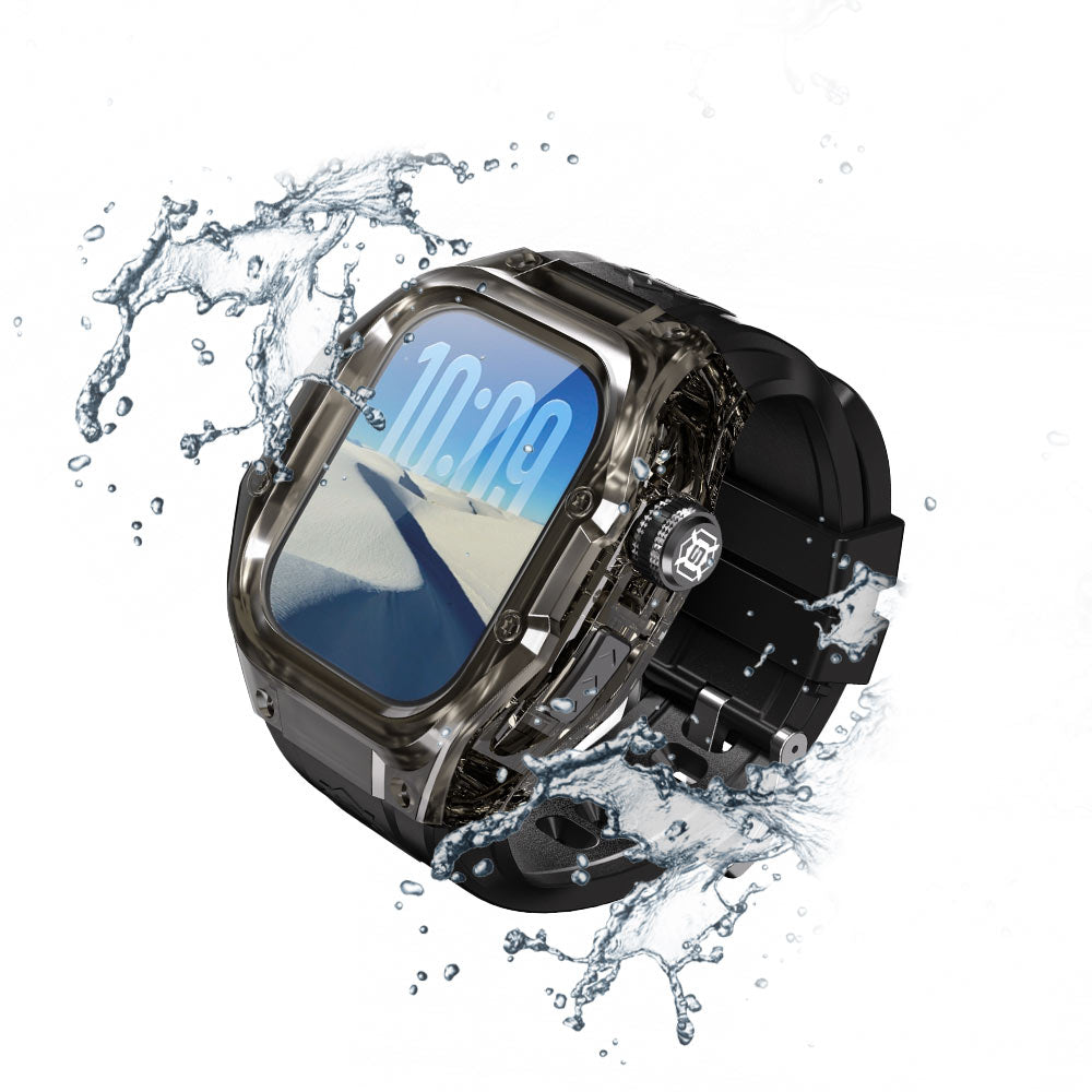 ARMOR-X IP68 Waterproof Apple Watch Case. IP68 Waterproof with fully submersible to 5' / 1.5 meter for 30 mins, keeping your Apple Watch safe during swimming, surfing, running, and other outdoor adventures. Its sealed construction prevents water, dust, dirt, and snow from entering.
