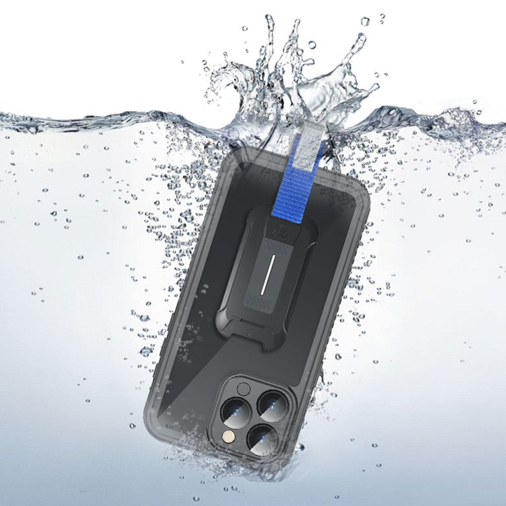 ARMOR-X iPhone 15 Pro Max Waterproof Case IP68 shock & water proof Cover. IP68 Waterproof with fully submergible to 6.6' / 2 meter.