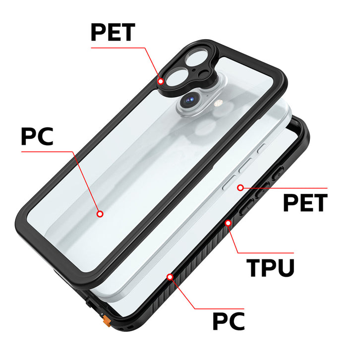 ARMOR-X iPhone 16 Waterproof Case IP68 shock & water proof Cover. Built-in screen cover for total touchscreen protection.