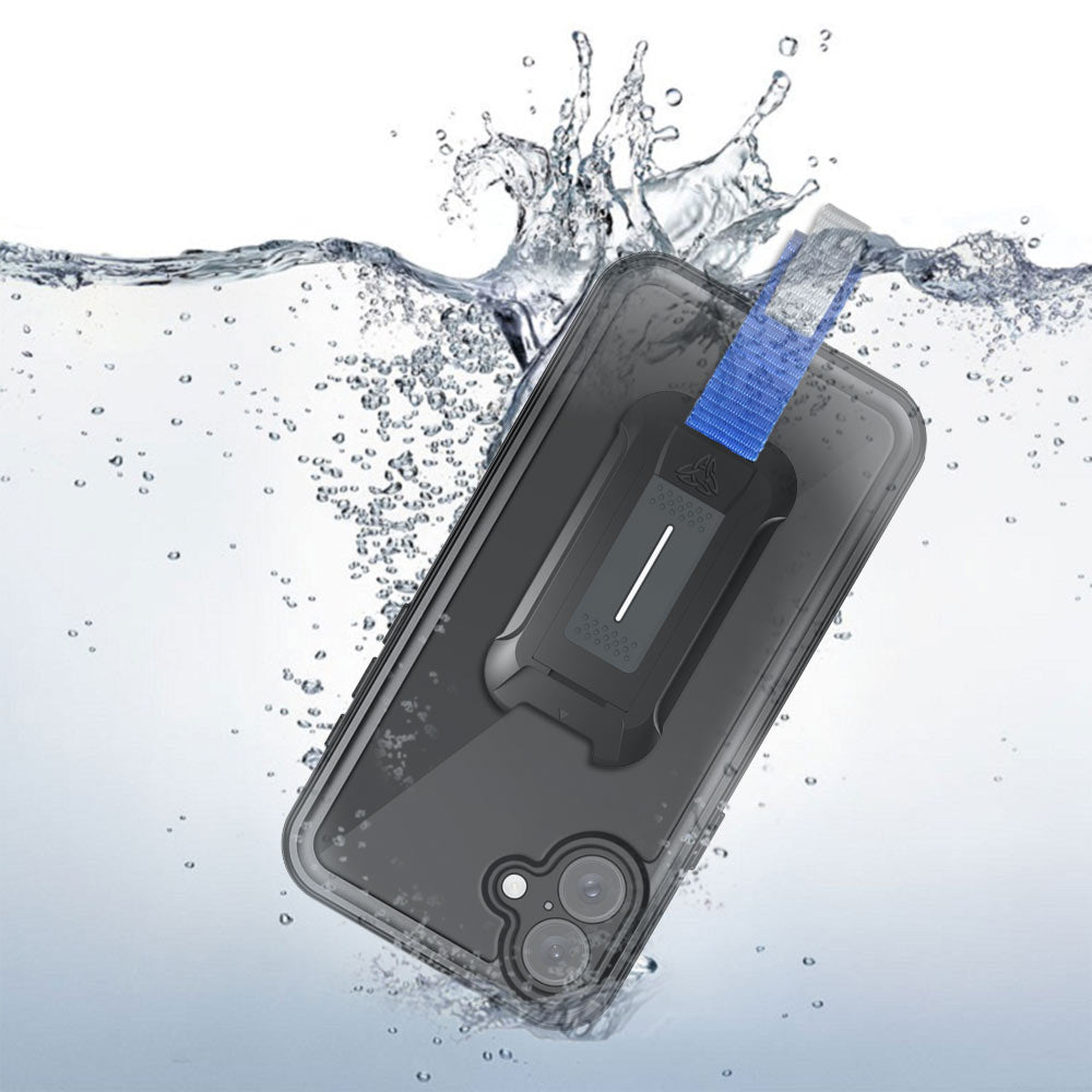 ARMOR-X iPhone 16 Waterproof Case IP68 shock & water proof Cover. IP68 Waterproof with fully submergible to 6.6' / 2 meter.