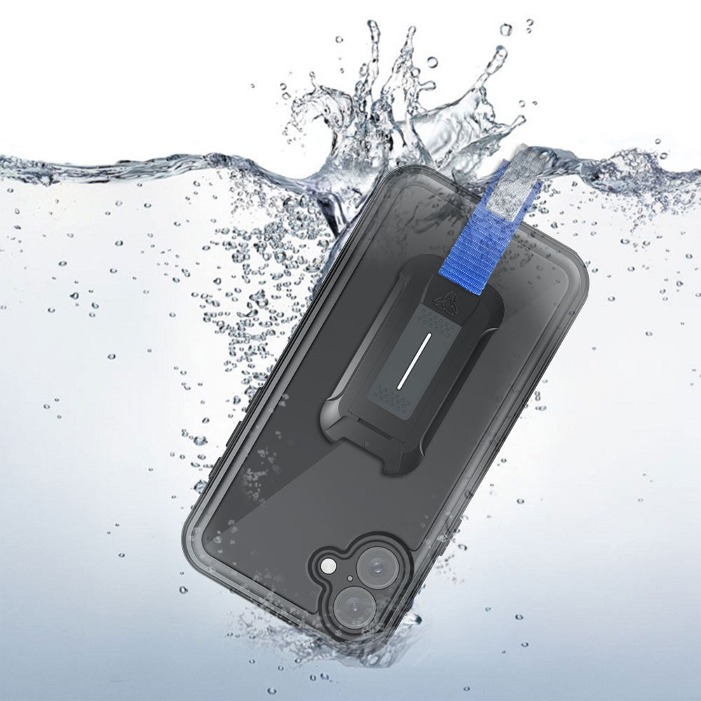 ARMOR-X iPhone 16 Plus Waterproof Case IP68 shock & water proof Cover. IP68 Waterproof with fully submergible to 6.6' / 2 meter.