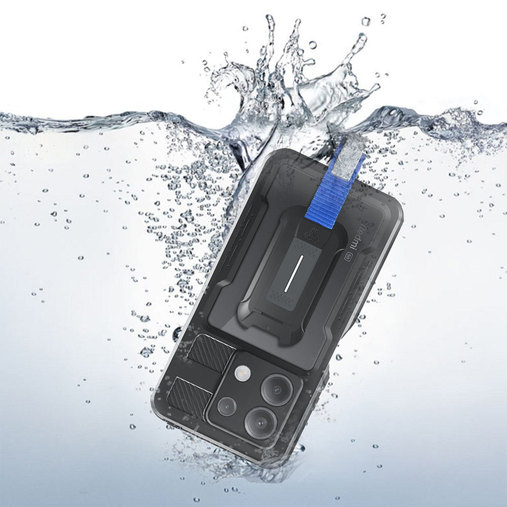 ARMOR-X Xiaomi Redmi Note 13 5G Waterproof Case. IP68 Waterproof with fully submergible to 6.6' / 2 meter for 1 hour.
