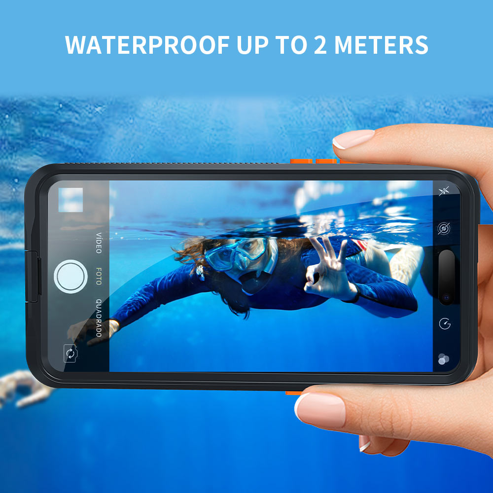 ARMOR-X Universal Waterproof Case only compatible with iPhone 6.1". IP68 Waterproof with fully submergible to 6.6' / 2 m for 30 min.