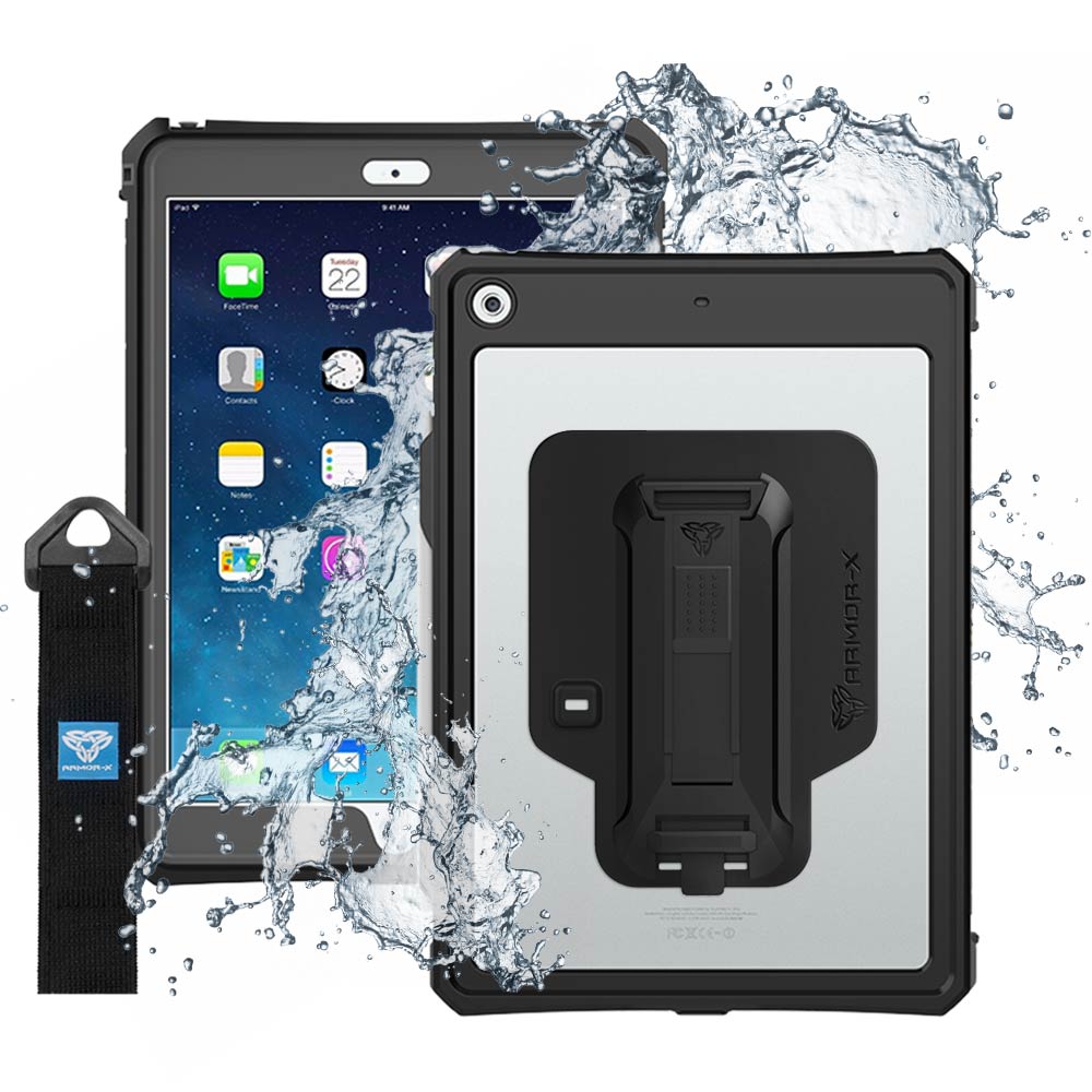 MXK-A10S | iPad 10.2 (7th & 8th & 9th Gen.) 2019 / 2020 / 2021 | IP68 Waterproof Case W/ Keyboard Connector, Pencil Holder, Hand Strap, Kickstand & X-mount