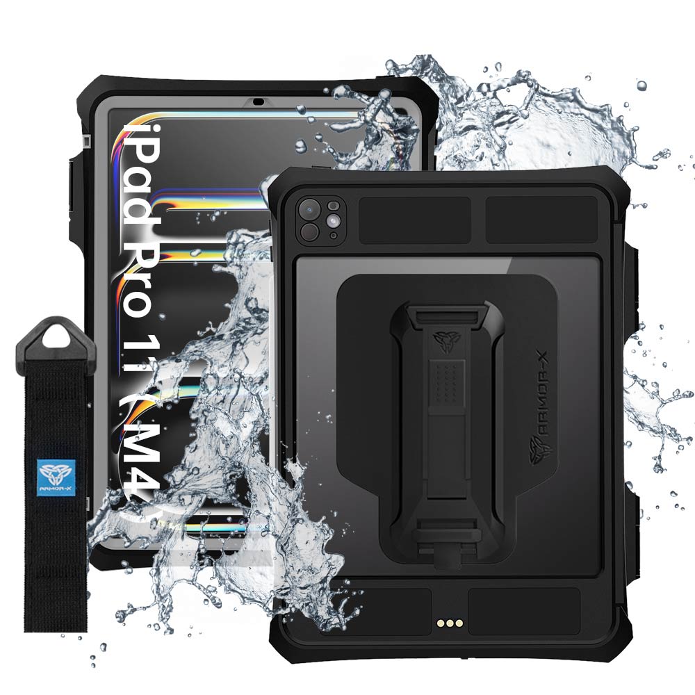 ARMOR-X Apple iPad Pro 11 ( M4 ) Waterproof Case IP68 shock & water proof Cover. Rugged Design with waterproof protection.