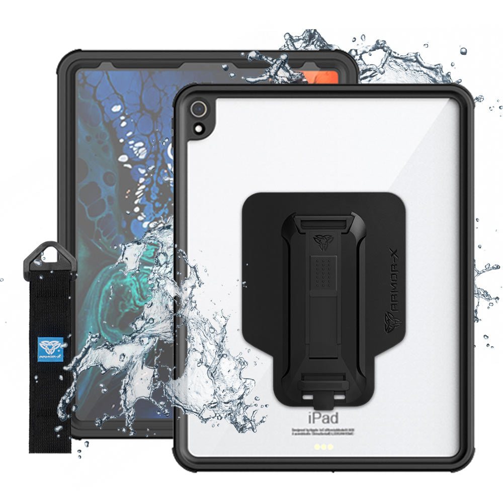 MXS-A11S | iPad Pro 12.9 ( 3rd Gen. ) 2018 | IP68 Waterproof Case With Handstrap & Kickstand & X-Mount