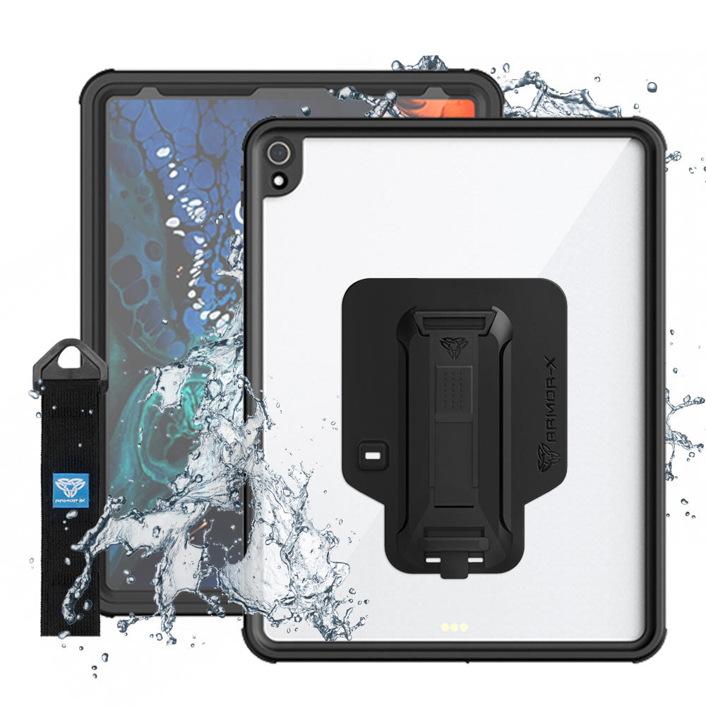 MXS-A11S | iPad Pro 12.9 ( 3rd Gen. ) 2018 | IP68 Waterproof, Shock & Dust Proof Case With Handstrap & Kickstand & X-Mount