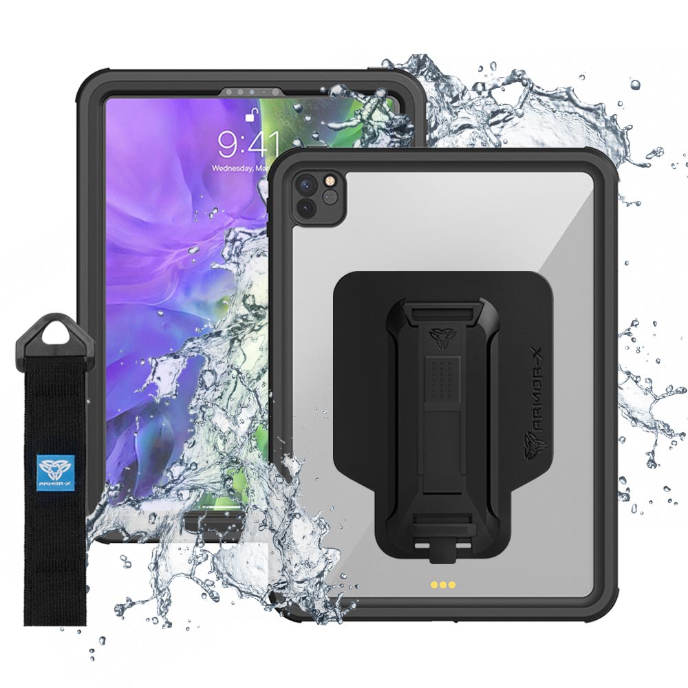 MXS-A12S | iPad Pro 11 ( 2nd Gen ) 2020 | IP68 Waterproof Case With Handstrap & Kickstand & X-Mount