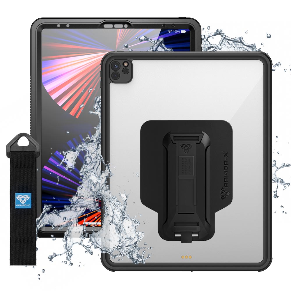 ARMOR-X iPad Pro 12.9 ( 5th / 6th Gen ) 2021 / 2022 Waterproof Case IP68 shock & water proof Cover. Mountable Rugged Design with waterproof protection.