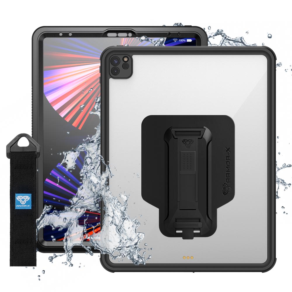 ARMOR-X iPad Pro 12.9 ( 5th / 6th Gen ) 2021 / 2022 Waterproof Case IP68 shock & water proof Cover. Mountable Rugged Design with waterproof protection.