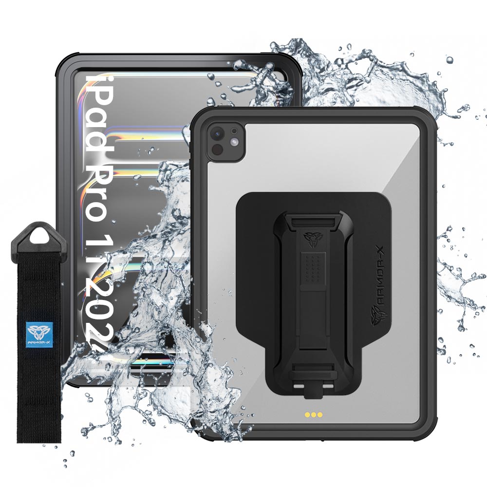 MXS-A18S | iPad Pro 11 ( 5th Gen. ) 2024 | IP68 Waterproof, Shock & Dust Proof Case With Handstrap & Kickstand & X-Mount
