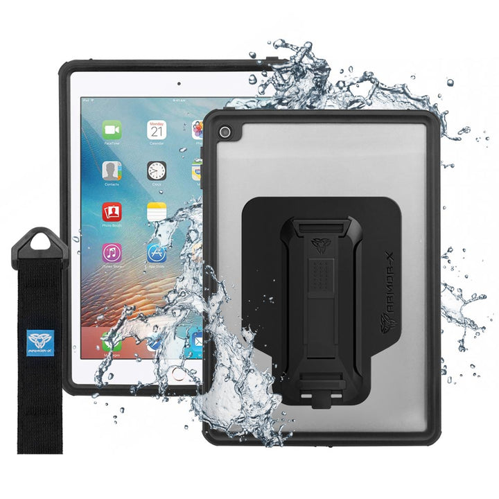 MXS-A6S | iPad Pro 9.7 2016 | IP68 Waterproof, Shock & Dust Proof Case With Handstrap & Kickstand & X-Mount