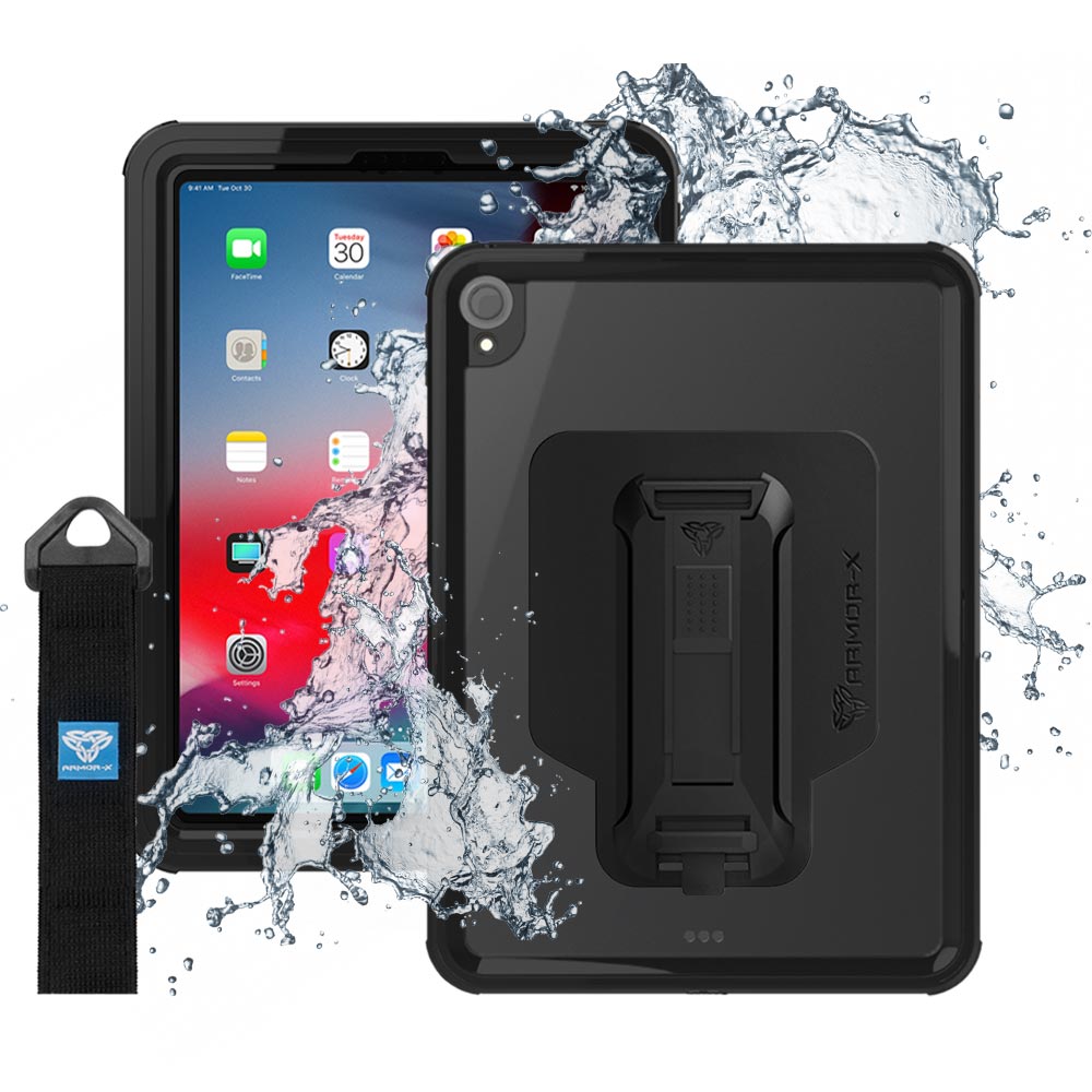 MXS-A9S | iPad Pro 11 2018 | IP68 Waterproof, Shock & Dust Proof Case With Handstrap & Kickstand & X-Mount