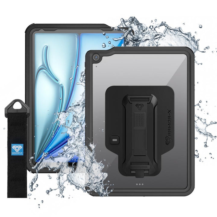 MXS-iPad-A5 | iPad Air 11 (M2) / (M3) | IP68 Waterproof, Shock & Dust Proof Case With Handstrap & Kickstand & X-Mount