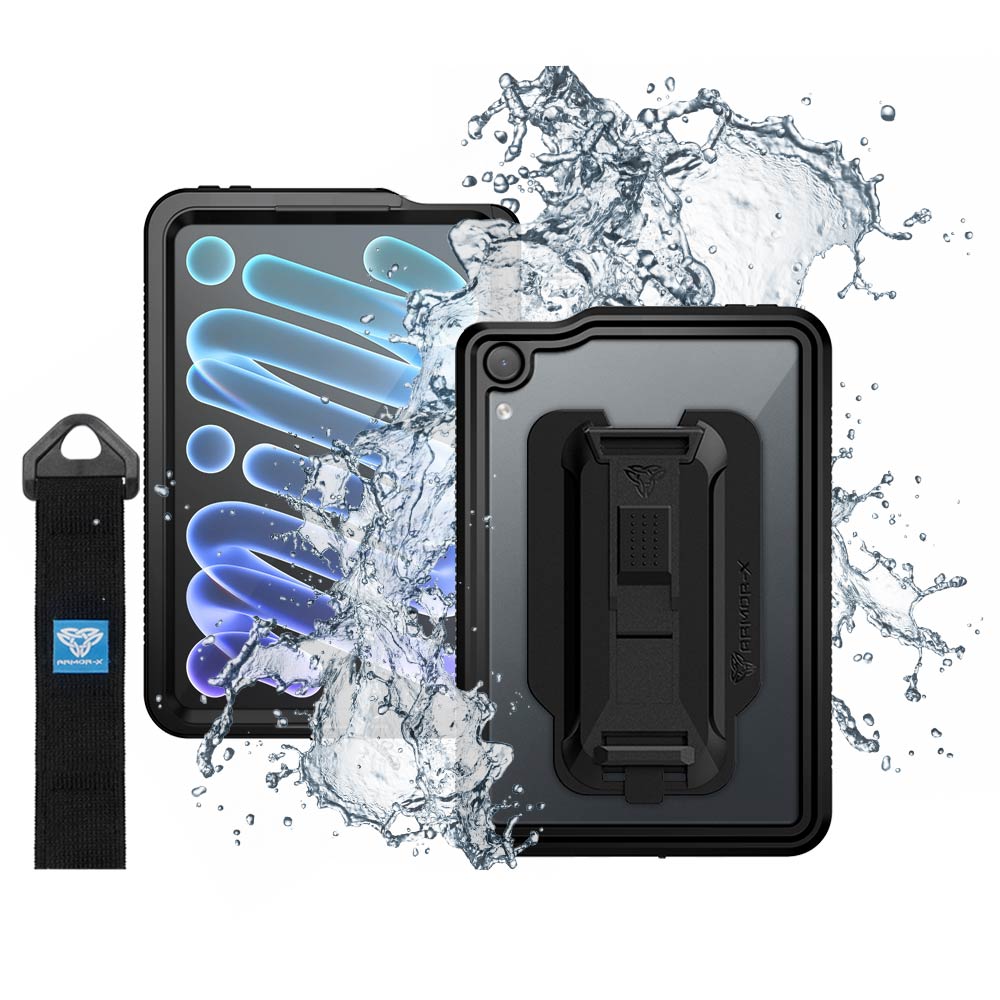 ARMOR-X iPad mini (A20 Pro) Waterproof Case IP68 shock &amp; water proof Cover. Mountable Rugged Design with waterproof protection.