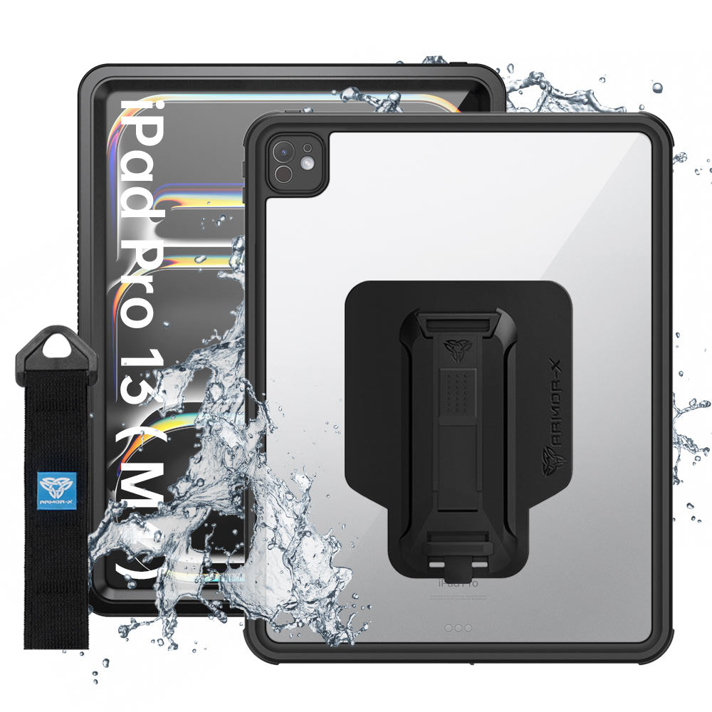 ARMOR-X iPad Pro 13 ( M4 ) Waterproof Case IP68 shock & water proof Cover. Mountable Rugged Design with waterproof protection.