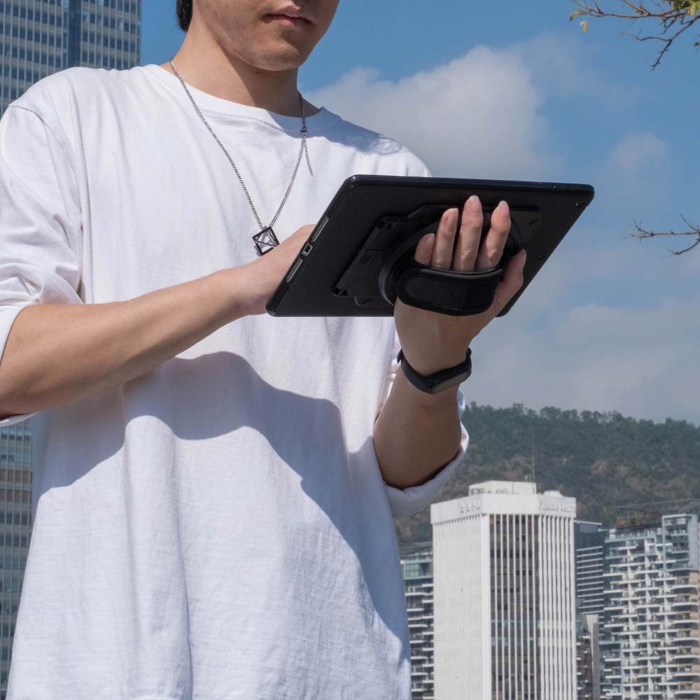ARMOR-X Microsoft Surface Go / Surface Go 2 / Surface Go 3 / Surface Go 4 case The 360-degree adjustable hand offers a secure grip to the device and helps prevent drop.