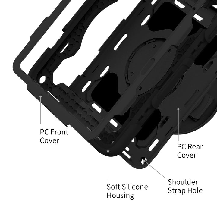 ARMOR-X Lenovo Tab shockproof case, impact protection cover with hand strap and kick stand. Ultra 3 layers impact resistant design.