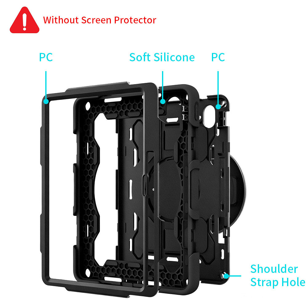 ARMOR-X Huawei MatePad 11.5 (2025) TXZ-W09 shockproof case, impact protection cover with hand strap and kick stand. Ultra 3 layers impact resistant design.