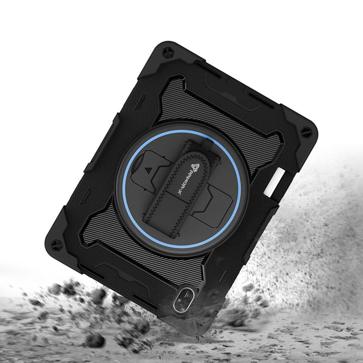 ARMOR-X Huawei MatePad 11.5 (2025) TXZ-W09 shockproof case, impact protection cover with hand strap and kick stand. Rugged protective case with the best dropproof protection.