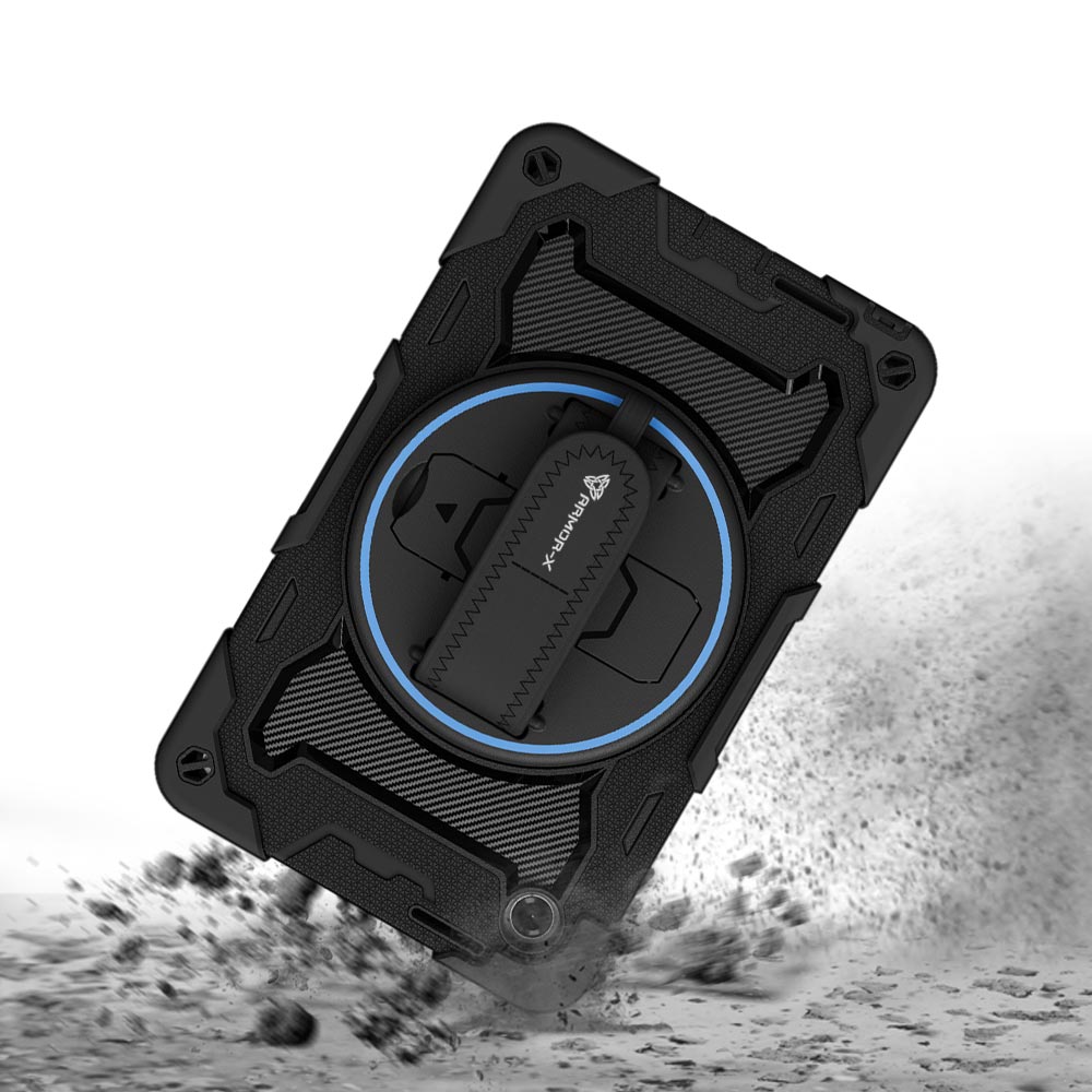 ARMOR-X Lenovo Tab K9 / Lenovo Tab One TB305 shockproof case, impact protection cover with hand strap and kick stand. Rugged protective case with the best dropproof protection.
